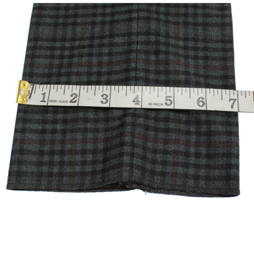 PT Torino NWT Dress Pants 48 (US 32) Slim Fit in Green Check Wool Blend